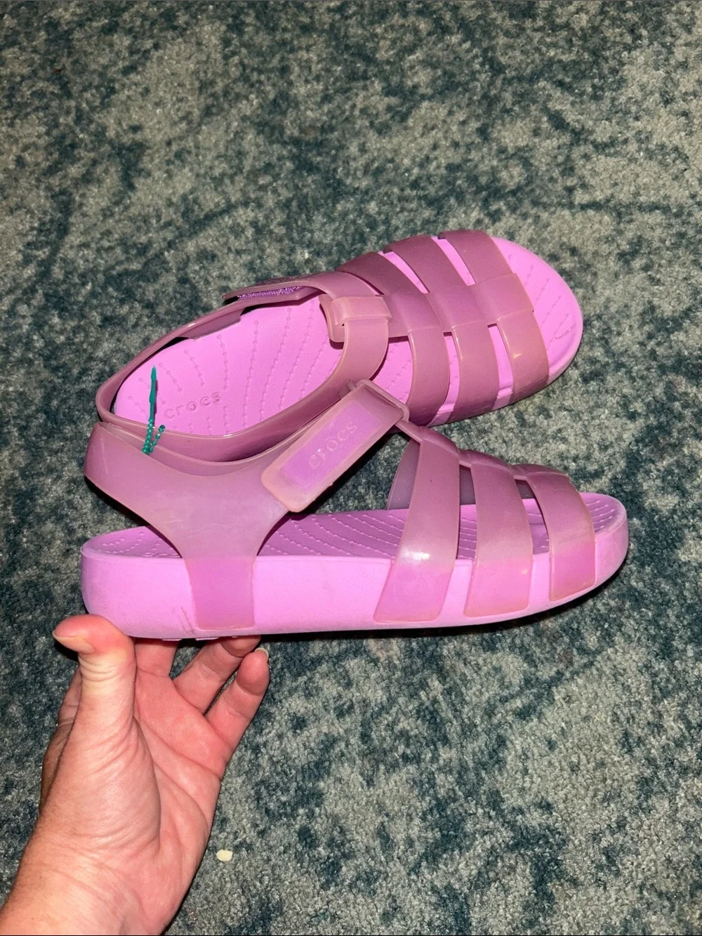 CROCS Girls' Pink Jelly Strappy Sandals